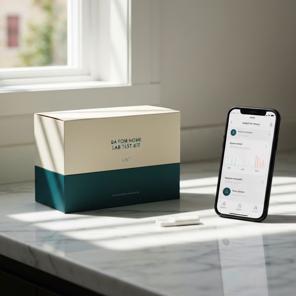 Lyric at-home health diagnostics next to the Lyric mobile app