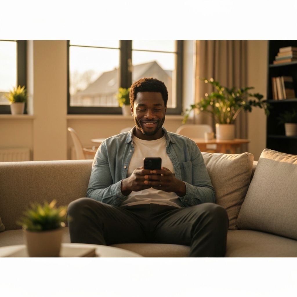 Member using the Lyric MSK program on their phone at home